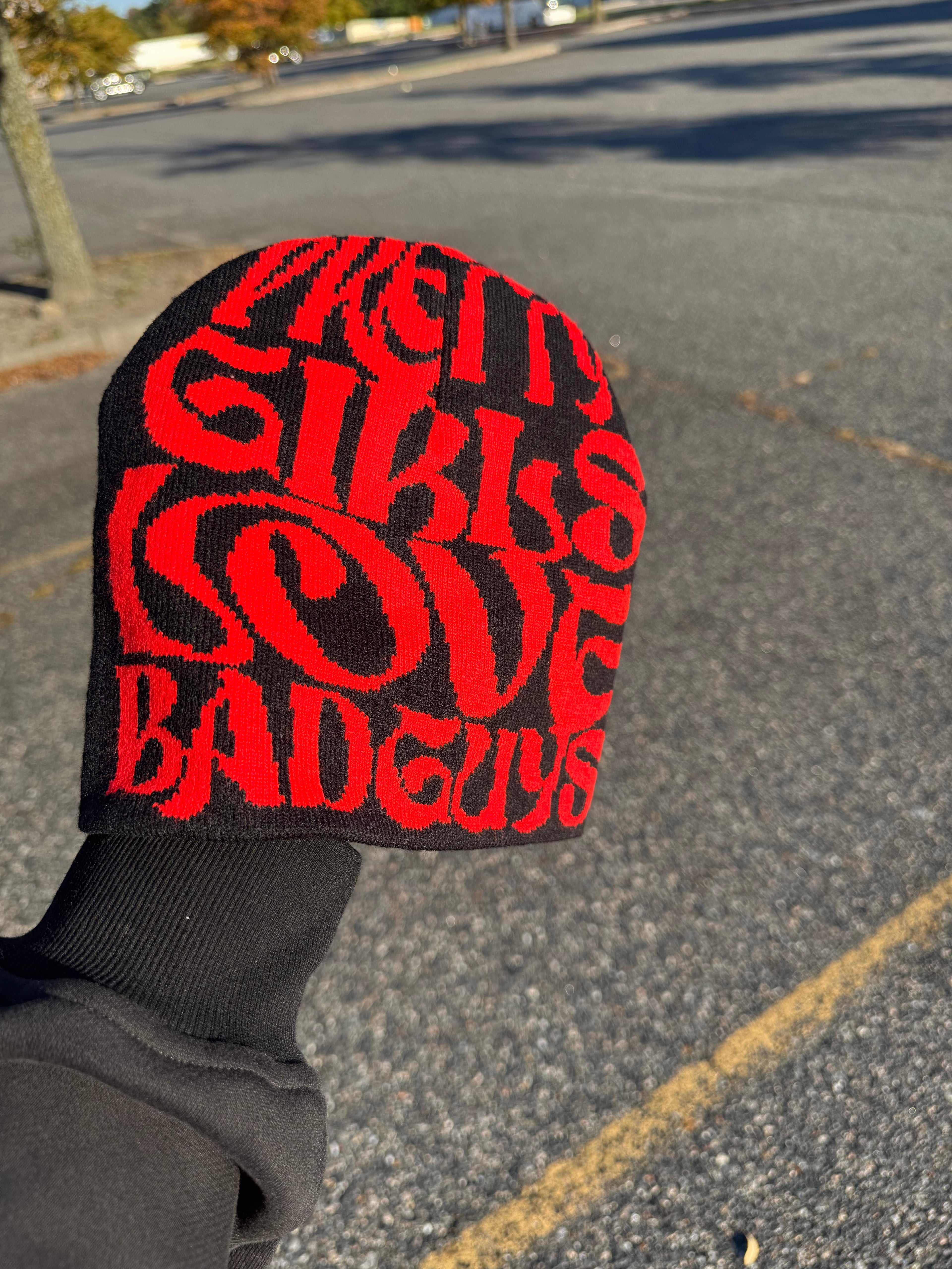 Black and Red "PGLBG" Beanie